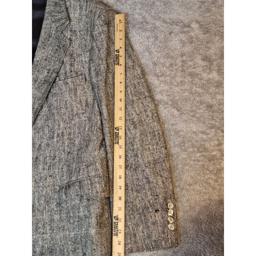 Arnold Palmer Executive Collection Mens Gray Natural Silk Blazer Sport Coat 46" - Picture 10 of 13